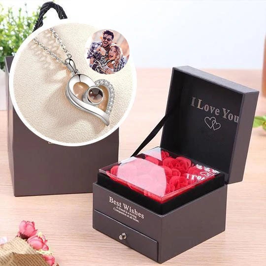CustoMyLove™ LOVE PROJECTION HEART NECKLACE (I LOVE YOU IN 100 LANGUAGES)