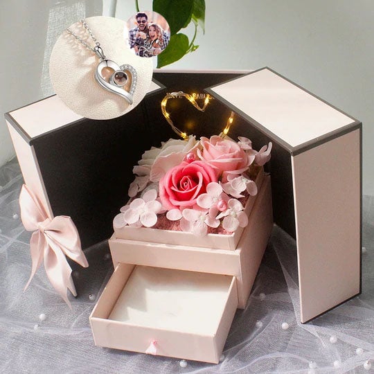 CustoMyLove™ LOVE PROJECTION HEART NECKLACE (I LOVE YOU IN 100 LANGUAGES)