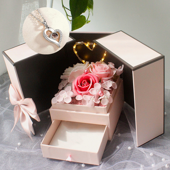 CustoMyLove™ LOVE PROJECTION HEART NECKLACE (I LOVE YOU IN 100 LANGUAGES)
