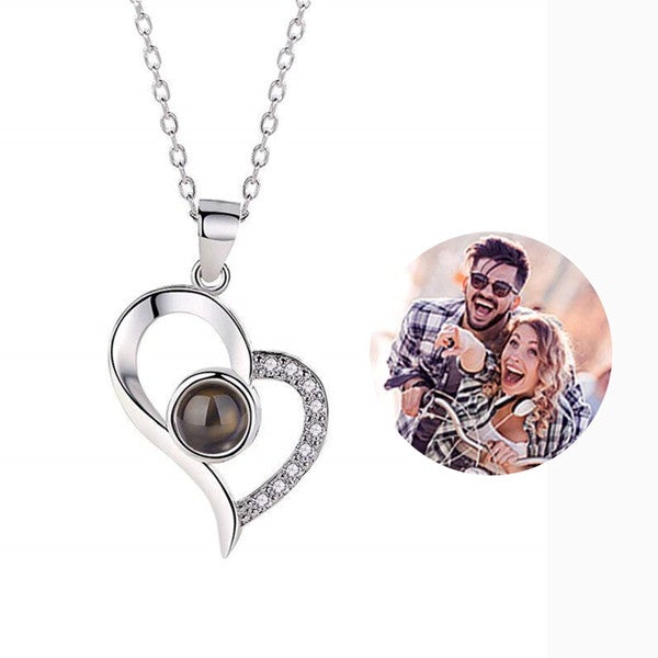 CustoMyLove™ LOVE PROJECTION HEART NECKLACE (I LOVE YOU IN 100 LANGUAGES)