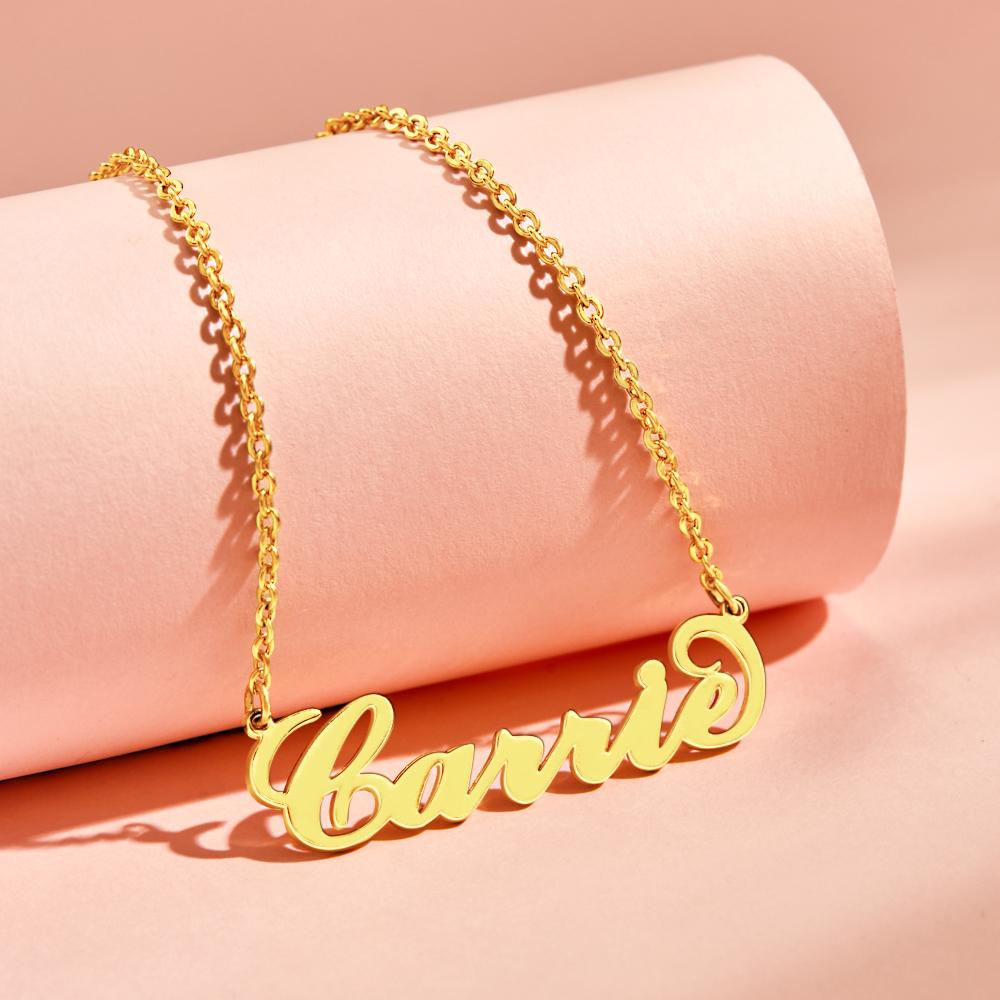 CustoMyLove™ Gold "Carrie" Style Name Necklace Gifts For Her