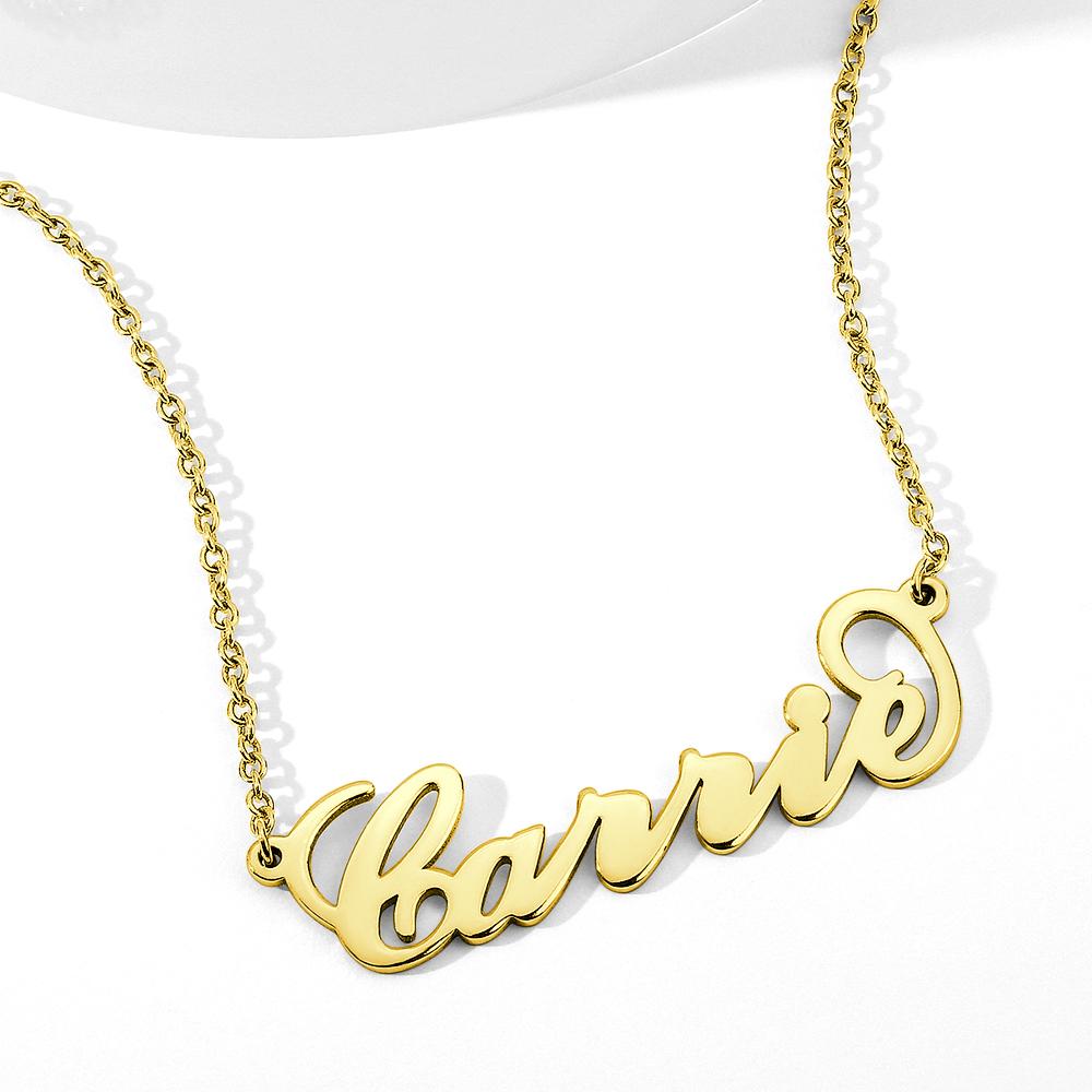CustoMyLove™ Gold "Carrie" Style Name Necklace Gifts For Her