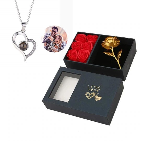 CustoMyLove™ LOVE PROJECTION HEART NECKLACE (I LOVE YOU IN 100 LANGUAGES)