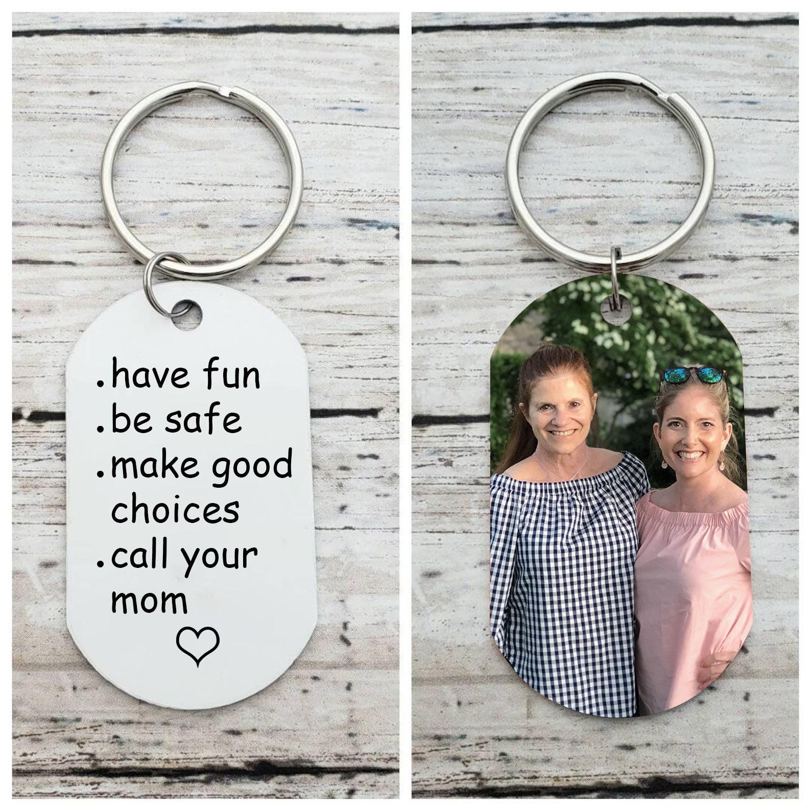 CustoMyLove™ Personalized Photo Keychain with Custom Quote