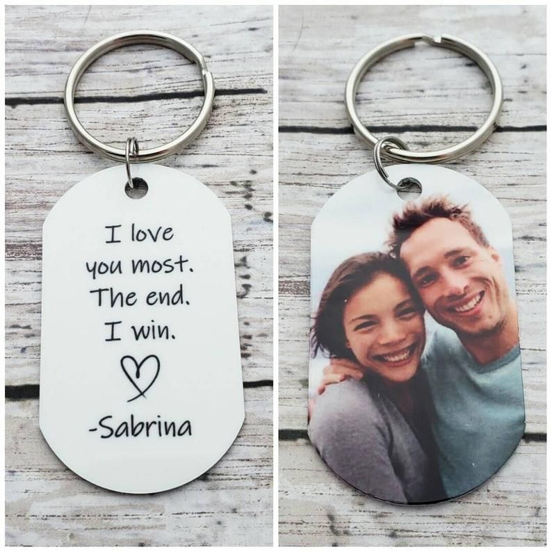 CustoMyLove™ Personalized Photo Keychain with Custom Quote