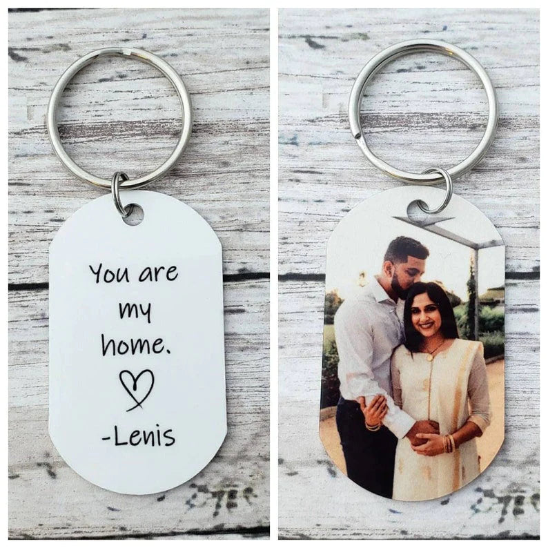 CustoMyLove™ Personalized Photo Keychain with Custom Quote