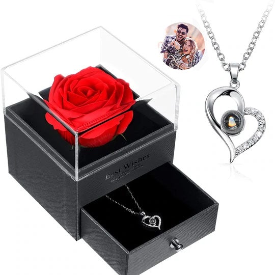 CustoMyLove™ LOVE PROJECTION HEART NECKLACE (I LOVE YOU IN 100 LANGUAGES)