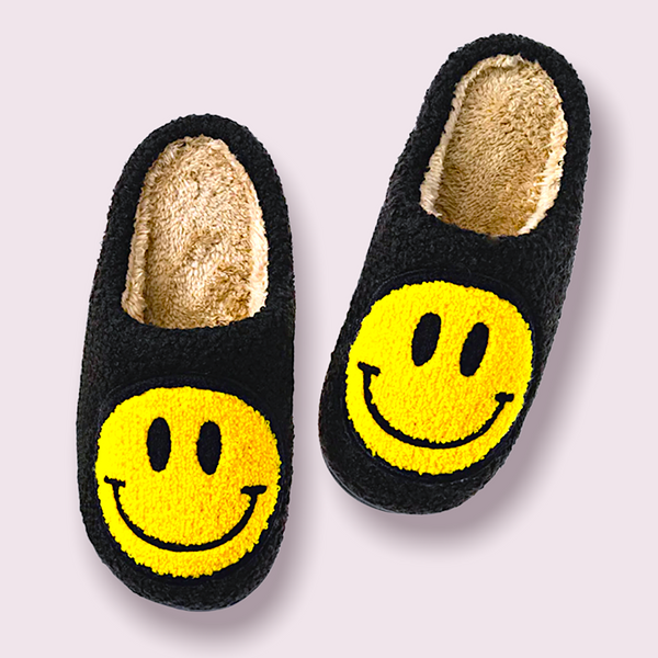 CustoMyLove™ Fuzzy Soho Happy Face Slippers